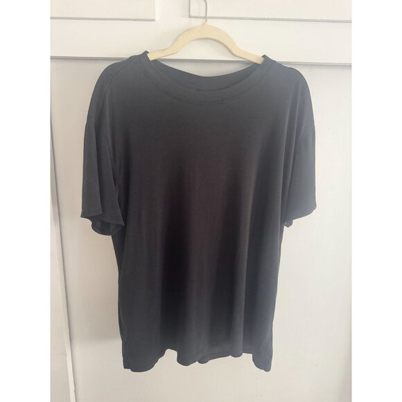 LULULEMON BLACK ALL YOURS SHORT SLEEVE SHIRT WOMENS SZ 10 - Picture 1 of 3